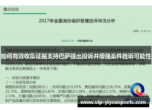 如何有效收集证据支持巴萨提出投诉并增强案件胜诉可能性